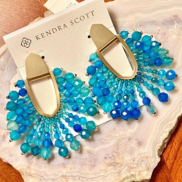 🌺🎉HP🎉🌺 NWT Kendra Scott Diane Beaded Gemstone Statement Earrings - Picture 4 of 16